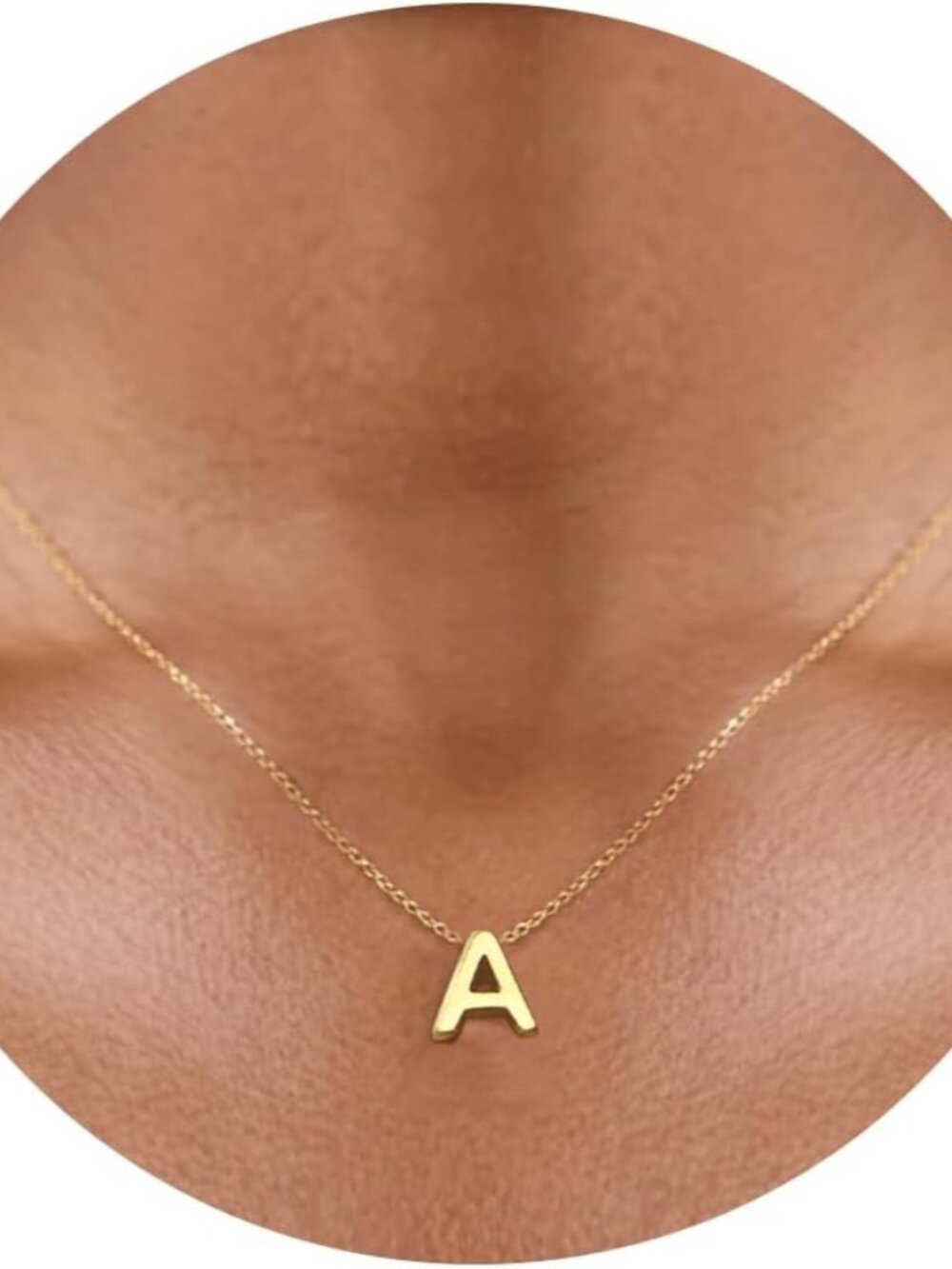 Gold Initial Necklace for Women - Dainty Letter Pendant Necklaces, Adjustable 18